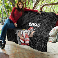Hawaii Aloha Santa Claus Funny Polynesian Tattoo Quilt Black Color LT03 - Polynesian Pride