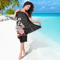 Hawaii Aloha Santa Claus Funny Polynesian Tattoo Sarong Black Color