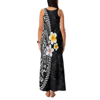Hawaiian Hibiscus and Plumeria Polynesian Tribal Tattoo Family Matching Tank Maxi Dress and Hawaiian Shirt Black Color LT03 - Polynesian Pride