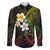 Hawaiian Hibiscus and Plumeria Polynesian Tribal Tattoo Family Matching Puletasi and Hawaiian Shirt Reggae Color