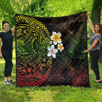 Hawaiian Hibiscus and Plumeria Polynesian Tribal Tattoo Quilt Reggae Color LT03 - Polynesian Pride