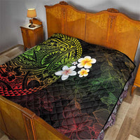 Hawaiian Hibiscus and Plumeria Polynesian Tribal Tattoo Quilt Reggae Color LT03 - Polynesian Pride
