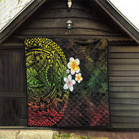 Hawaiian Hibiscus and Plumeria Polynesian Tribal Tattoo Quilt Reggae Color LT03 - Polynesian Pride