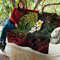 Hawaiian Hibiscus and Plumeria Polynesian Tribal Tattoo Quilt Reggae Color LT03 - Polynesian Pride
