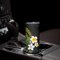 Hawaiian Hibiscus and Plumeria Polynesian Tribal Tattoo Skinny Tumbler Reggae Color LT03 - Polynesian Pride
