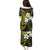 Hawaiian Hibiscus and Plumeria Polynesian Tribal Tattoo Family Matching Puletasi and Hawaiian Shirt Yellow Color