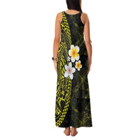 Hawaiian Hibiscus and Plumeria Polynesian Tribal Tattoo Family Matching Tank Maxi Dress and Hawaiian Shirt Yellow Color LT03 - Polynesian Pride