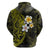 Hawaiian Hibiscus and Plumeria Polynesian Tribal Tattoo Hoodie Yellow Color