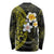Hawaiian Hibiscus and Plumeria Polynesian Tribal Tattoo Long Sleeve Shirt Yellow Color