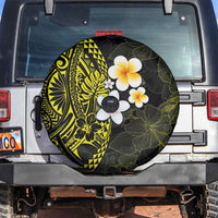 Hawaiian Hibiscus and Plumeria Polynesian Tribal Tattoo Spare Tire Cover Yellow Color LT03 Yellow - Polynesian Pride