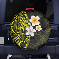 Hawaiian Hibiscus and Plumeria Polynesian Tribal Tattoo Spare Tire Cover Yellow Color LT03 - Polynesian Pride