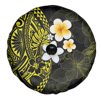 Hawaiian Hibiscus and Plumeria Polynesian Tribal Tattoo Spare Tire Cover Yellow Color LT03 - Polynesian Pride
