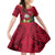 Personalised Niue Christmas Kid Short Sleeve Dress Coat of Arms and Polynesian Tattoo Xmas Element Christmas Red Vibe LT03 KID Red - Polynesian Pride