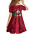 Personalised Niue Christmas Kid Short Sleeve Dress Coat of Arms and Polynesian Tattoo Xmas Element Christmas Red Vibe LT03 - Polynesian Pride