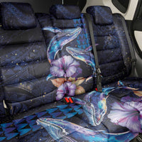 Hawaiian Whales Love Couple Back Car Seat Cover Hibiscus and Kakau Art Tattoo Night Sky Vibe LT03 - Polynesian Pride