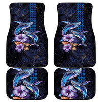 Hawaiian Whales Love Couple Car Mats Hibiscus and Kakau Art Tattoo Night Sky Vibe LT03 - Polynesian Pride