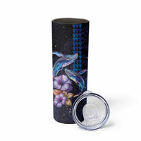 Hawaiian Whales Love Couple Skinny Tumbler Hibiscus and Kakau Art Tattoo Night Sky Vibe LT03 - Polynesian Pride