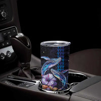 Hawaiian Whales Love Couple Tumbler Cup Hibiscus and Kakau Art Tattoo Night Sky Vibe LT03 - Polynesian Pride