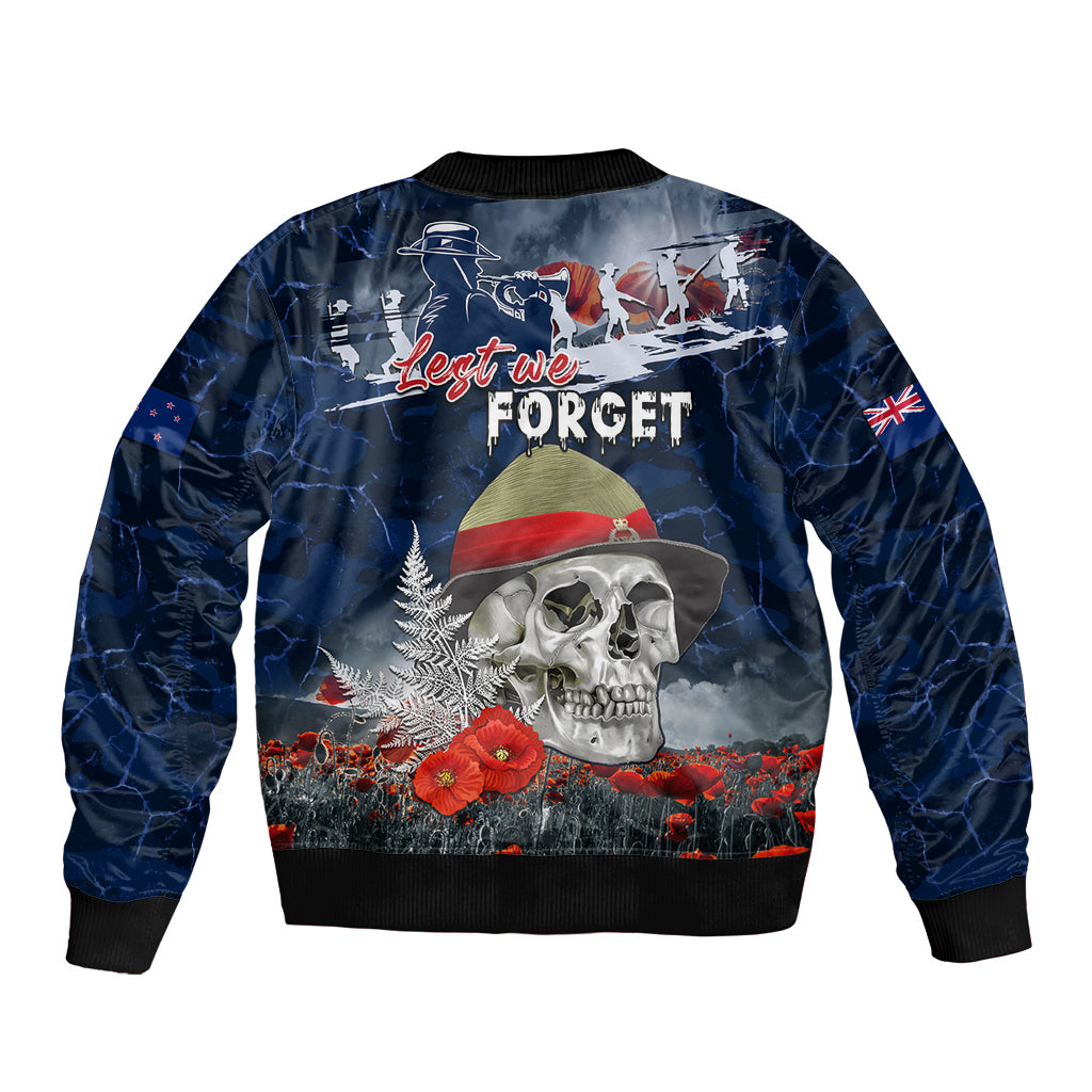 New Zealand ANZAC Day Sleeve Zip Bomber Jacket Freedom Ain't Free LT05 - Polynesian Pride
