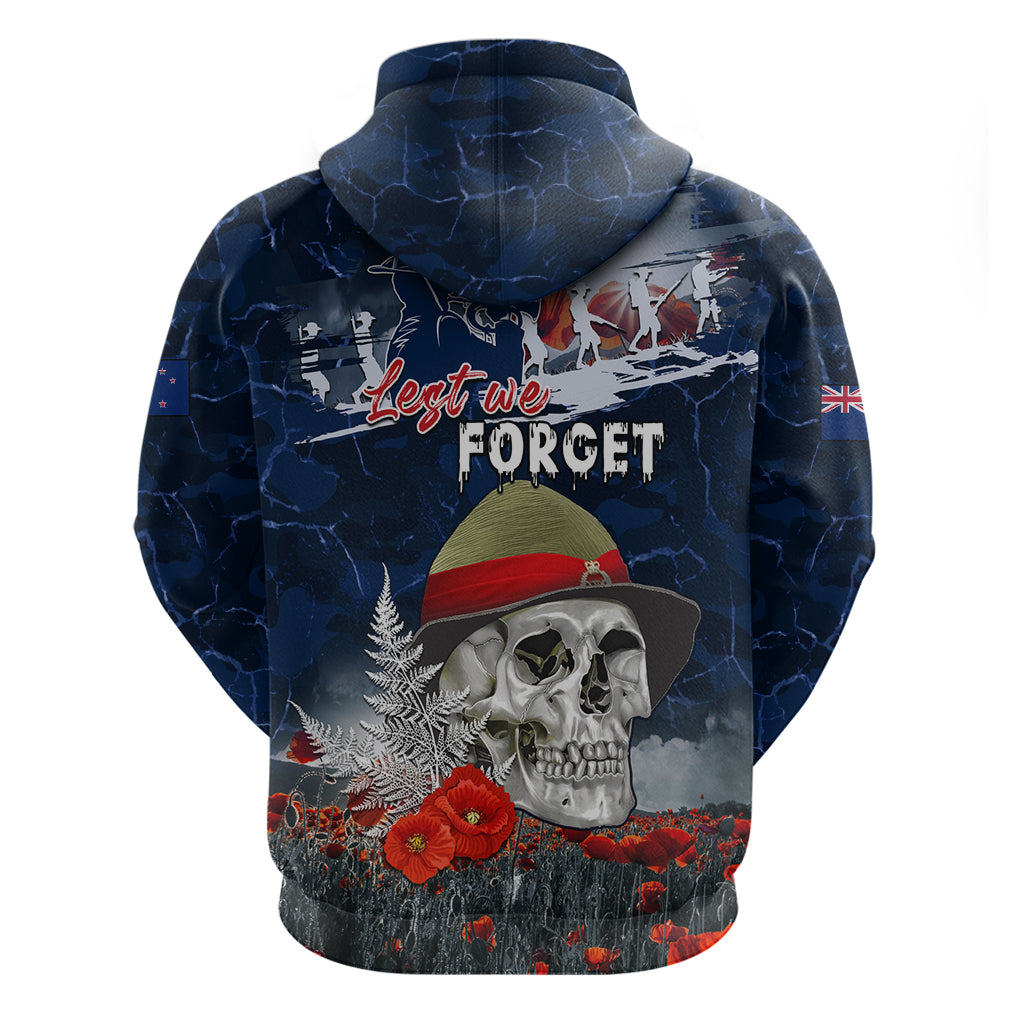 New Zealand ANZAC Day Zip Hoodie Freedom Ain't Free LT05 - Polynesian Pride
