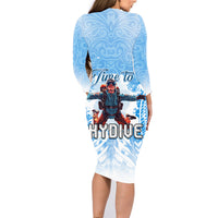 New Zealand Sky Diving Family Matching Long Sleeve Bodycon Dress and Hawaiian Shirt Lets Get High LT05 - Polynesian Pride