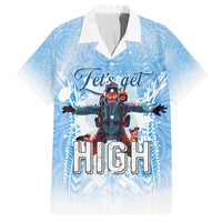 New Zealand Sky Diving Family Matching Off Shoulder Maxi Dress and Hawaiian Shirt Lets Get High LT05 Dad's Shirt - Short Sleeve Blue - Polynesian Pride