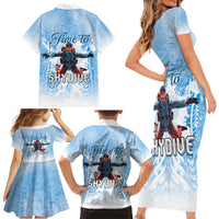 New Zealand Sky Diving Family Matching Short Sleeve Bodycon Dress and Hawaiian Shirt Lets Get High LT05 - Polynesian Pride