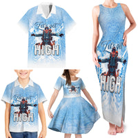 New Zealand Sky Diving Family Matching Tank Maxi Dress and Hawaiian Shirt Lets Get High LT05 - Polynesian Pride