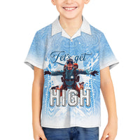 New Zealand Sky Diving Family Matching Tank Maxi Dress and Hawaiian Shirt Lets Get High LT05 Son's Shirt Blue - Polynesian Pride