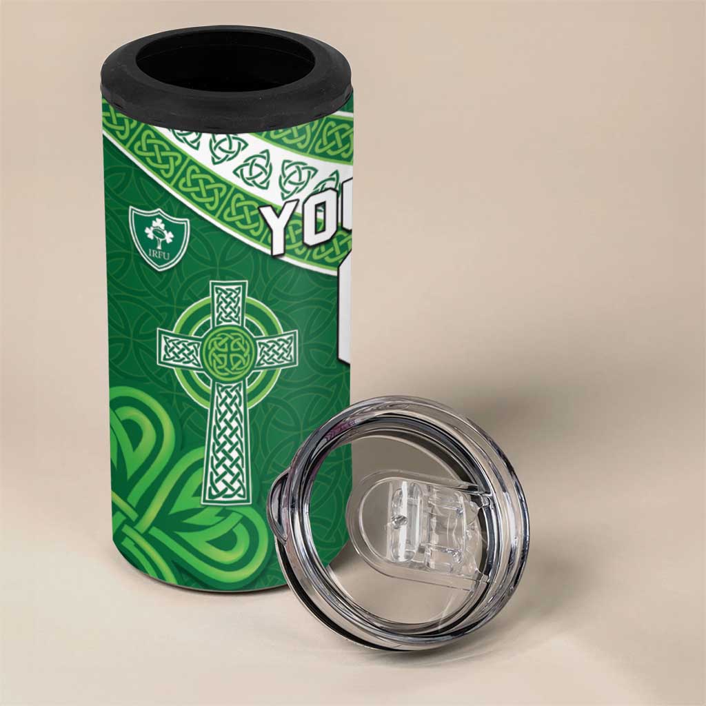 New Zealand And Ireland Rugby Custom 4 in 1 Can Cooler Tumbler Maori Tiki With Shamrock LT05 - Polynesian Pride