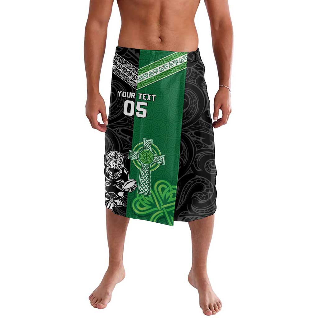 New Zealand And Ireland Rugby Custom Lavalava Maori Tiki With Shamrock