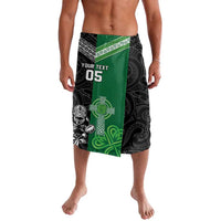 New Zealand And Ireland Rugby Custom Lavalava Maori Tiki With Shamrock