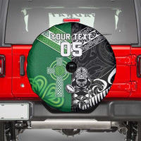 New Zealand And Ireland Rugby Custom Spare Tire Cover Maori Tiki With Shamrock LT05 - Polynesian Pride