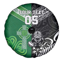 New Zealand And Ireland Rugby Custom Spare Tire Cover Maori Tiki With Shamrock LT05 - Polynesian Pride