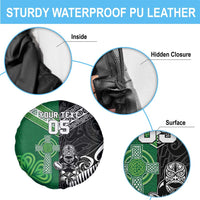 New Zealand And Ireland Rugby Custom Spare Tire Cover Maori Tiki With Shamrock LT05 - Polynesian Pride