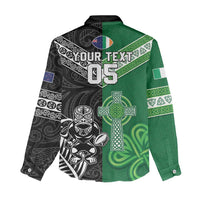 New Zealand And Ireland Rugby Custom Women Casual Shirt Maori Tiki With Shamrock LT05 - Polynesian Pride