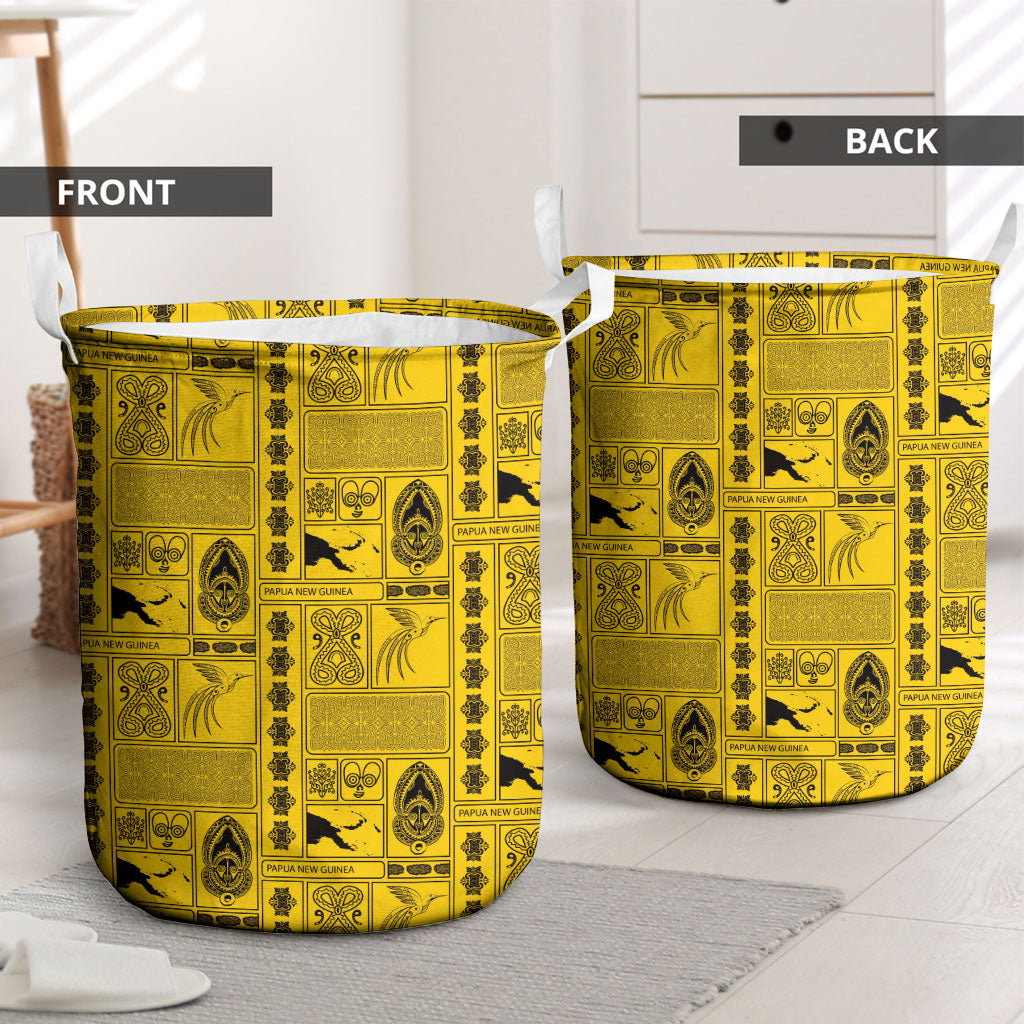 Papua New Guinea Heritage Motif Laundry Basket Yellow Version LT05 - Polynesian Pride