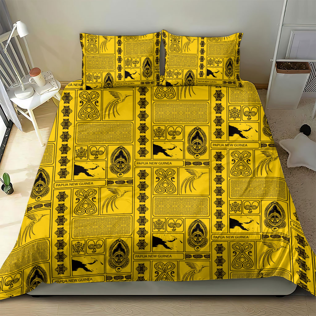 Papua New Guinea Heritage Motif Bedding Set Yellow Version LT05 - Polynesian Pride