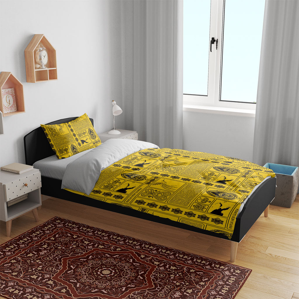 Papua New Guinea Heritage Motif Bedding Set Yellow Version LT05 - Polynesian Pride