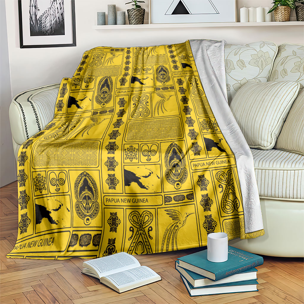 Papua New Guinea Heritage Motif Blanket Yellow Version