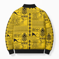 Papua New Guinea Heritage Motif Bomber Puffer Jacket Yellow Version LT05 - Polynesian Pride
