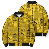 Papua New Guinea Heritage Motif Bomber Puffer Jacket Yellow Version LT05 - Polynesian Pride