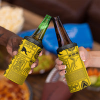 Papua New Guinea Heritage Motif 4 in 1 Can Cooler Tumbler Yellow Version LT05 - Polynesian Pride