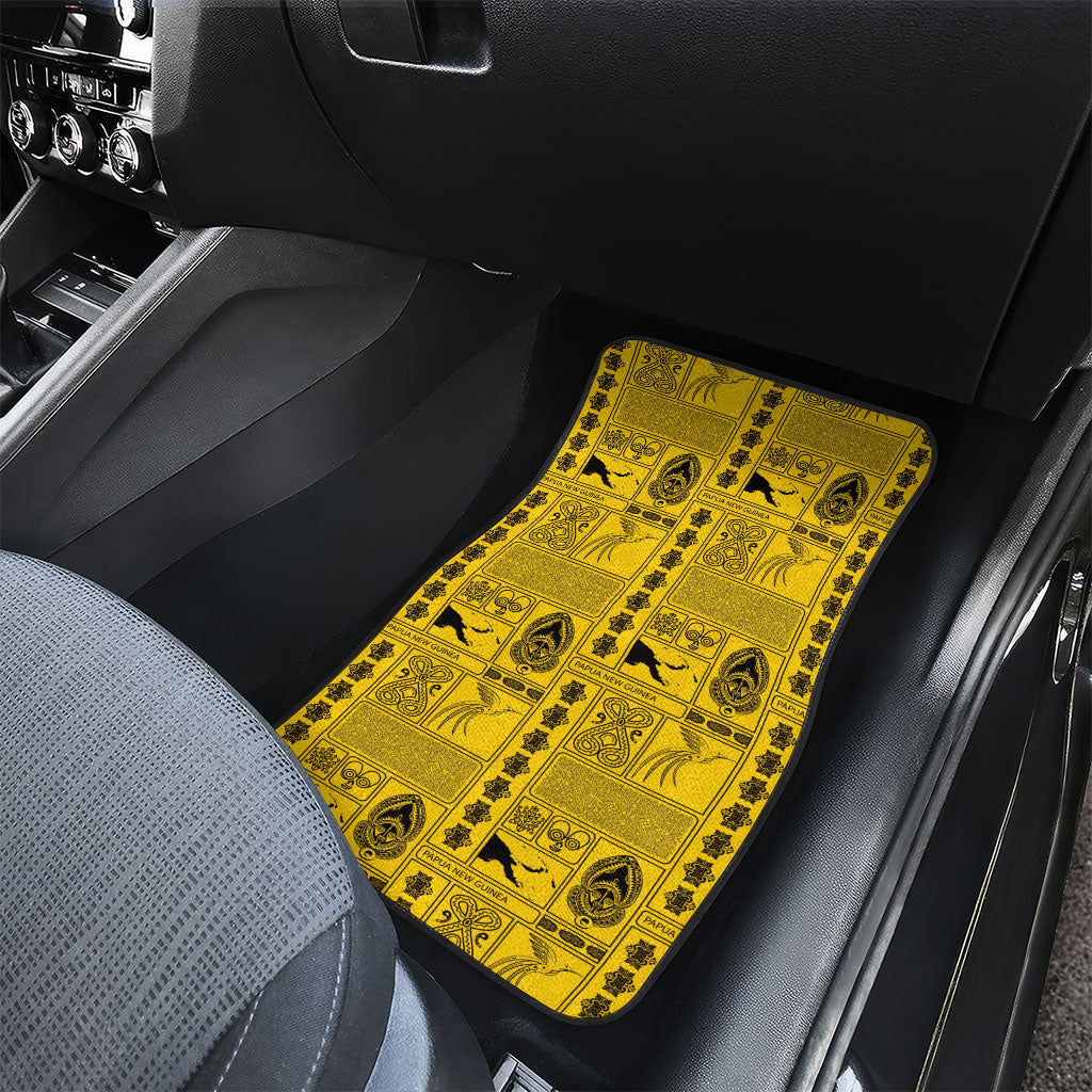 Papua New Guinea Heritage Motif Car Mats Yellow Version LT05 - Polynesian Pride