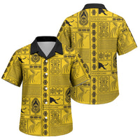 Papua New Guinea Heritage Motif Family Matching Summer Maxi Dress and Hawaiian Shirt Yellow Version LT05 Son's Shirt Yellow - Polynesian Pride