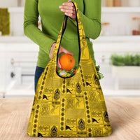 Papua New Guinea Heritage Motif Grocery Bag Yellow Version LT05 - Polynesian Pride