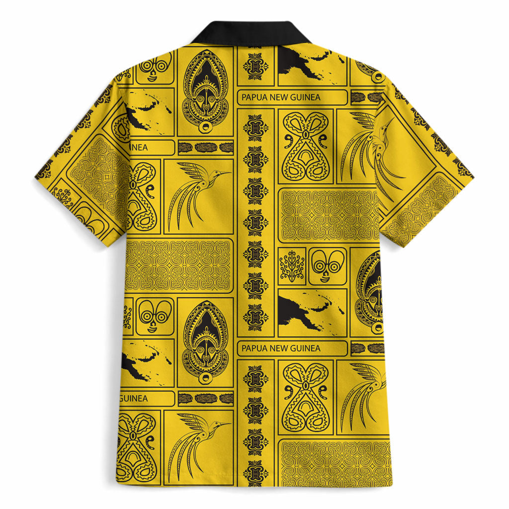 Papua New Guinea Heritage Motif Hawaiian Shirt Yellow Version LT05 - Polynesian Pride