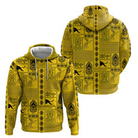 Papua New Guinea Heritage Motif Hoodie Yellow Version LT05 - Polynesian Pride