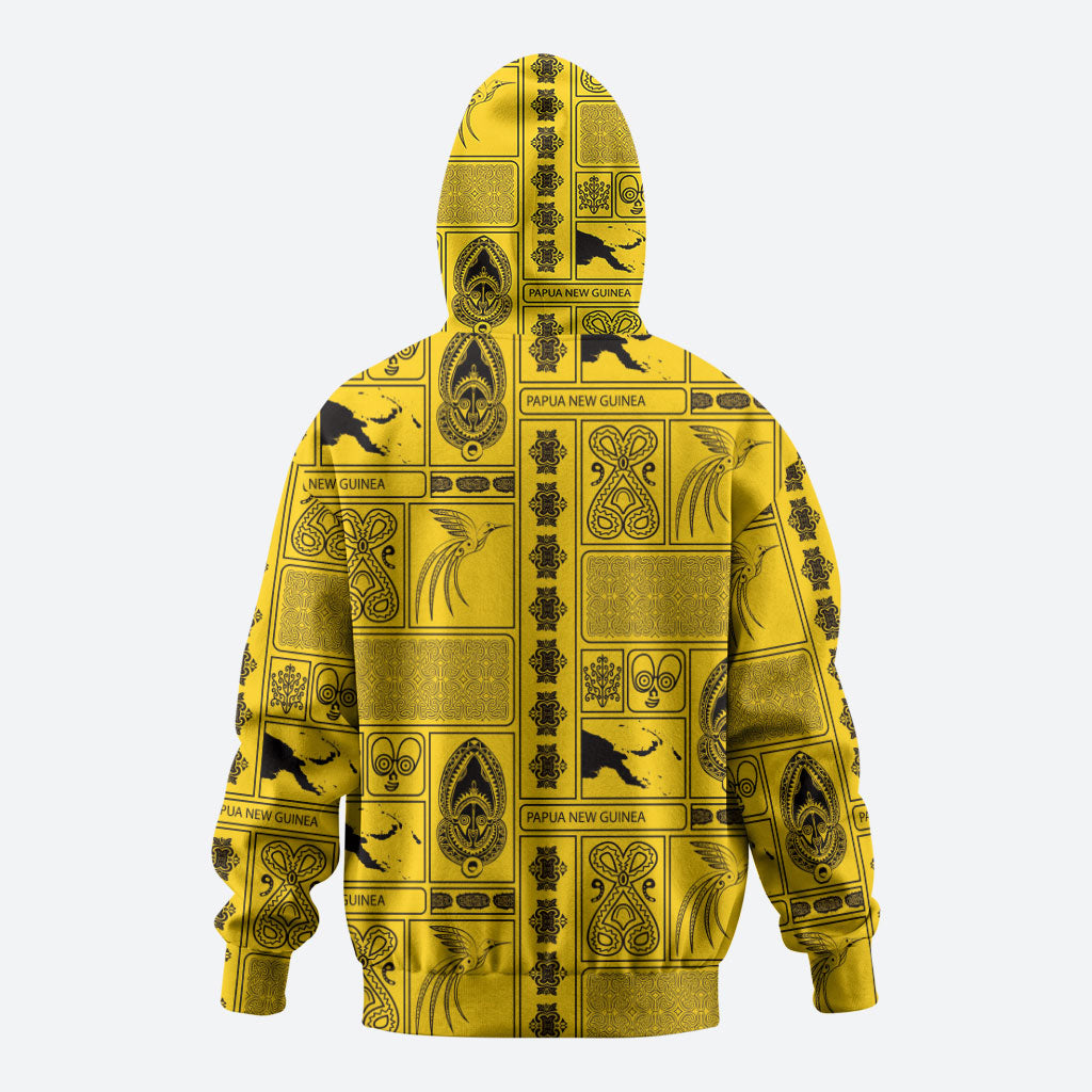 Papua New Guinea Heritage Motif Hoodie Yellow Version LT05 - Polynesian Pride