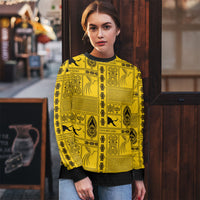 Papua New Guinea Heritage Motif Ugly Christmas Sweater Yellow Version LT05 - Polynesian Pride